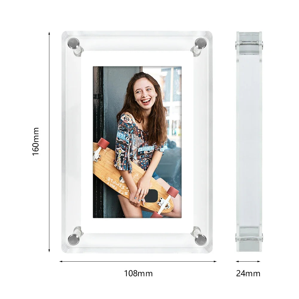 Acrylic Digital Photo Frame – Portable IPS Display – product image 2