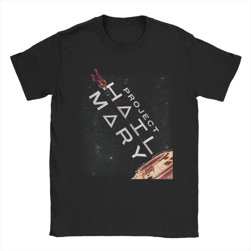 Camiseta com Estampa Divertida de Espaço Projeto Rocky Camiseta Casual