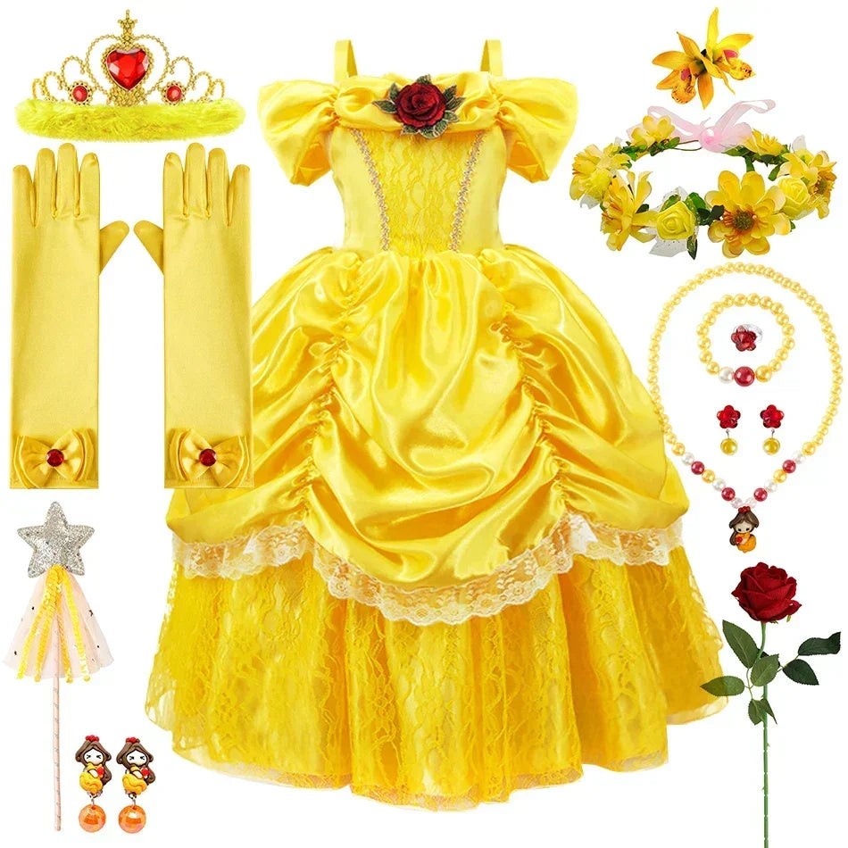 Conjunto de Fantasia de Princesa com Acessórios para Meninas