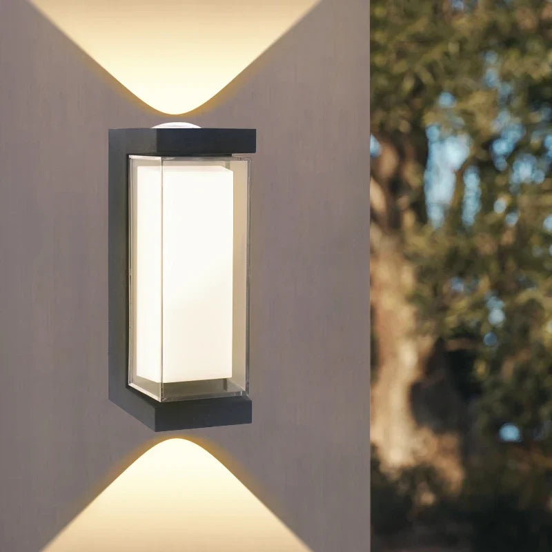 Arandela de Parede LED Moderna | Luminária Externa à Prova d'Água de Facho Duplo