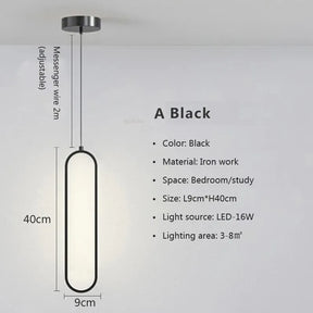Luminária Pendente de LED Minimalista Moderna | Lâmpada Suspensa Dourada e Preta para Quartos, Salas de Jantar e Estar
