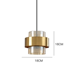 Luminária Pendente de Vidro Nórdica | Design Cilíndrico em Latão Moderno