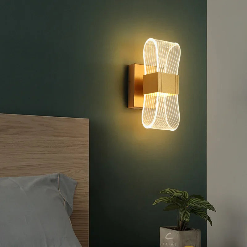 Luminária de Parede LED de Luxo Nórdico | Luz Decorativa Moderna de Alumínio