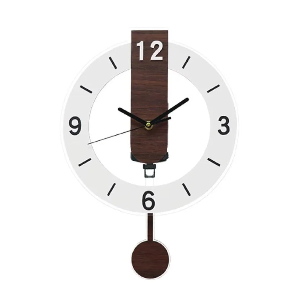Minimalist Pendulum Wall Clock | Modern Acrylic & Wood Design