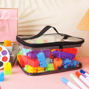 Bolsa Organizadora de Brinquedos em Tela Transparente | Organizador de Grande Capacidade para Brinquedos, Quebra-cabeças e Blocos de Montar
