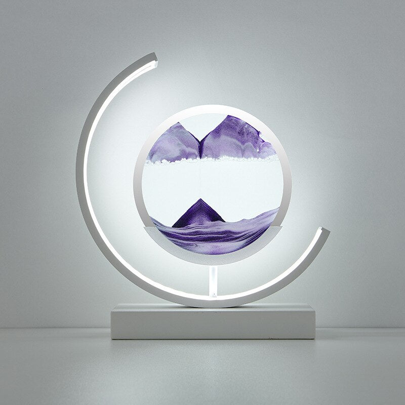 Quicksand Sand Art LED Table Lamp – Moving Sand Ambient Light – Purple, White – product image 15