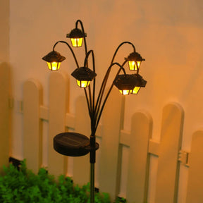Retro Solar Garden Lantern – 6 LED Lights & IP44 Waterproof