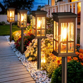 Solar Pathway Lantern Set of 2 – Filament Look & Auto On/Off