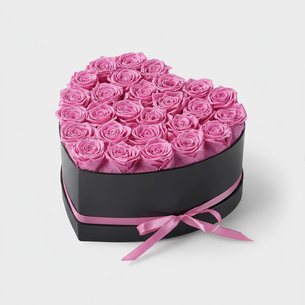 Caixa de Rosas para o Dia das Mães Flor Artificial Coração Presente Decoração para Ela