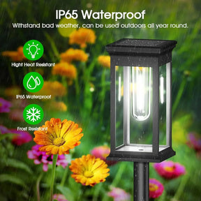 Solar Pathway Lantern Set of 2 – Filament Look & Auto On/Off