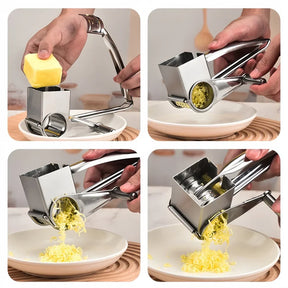 Ralador de Queijo Rotativo – Manivela de Aço Inoxidável e Triturador de Cozinha Fácil