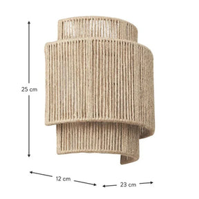Arandela de Parede em Rattan Feita à Mão – Estilo Boho Natural