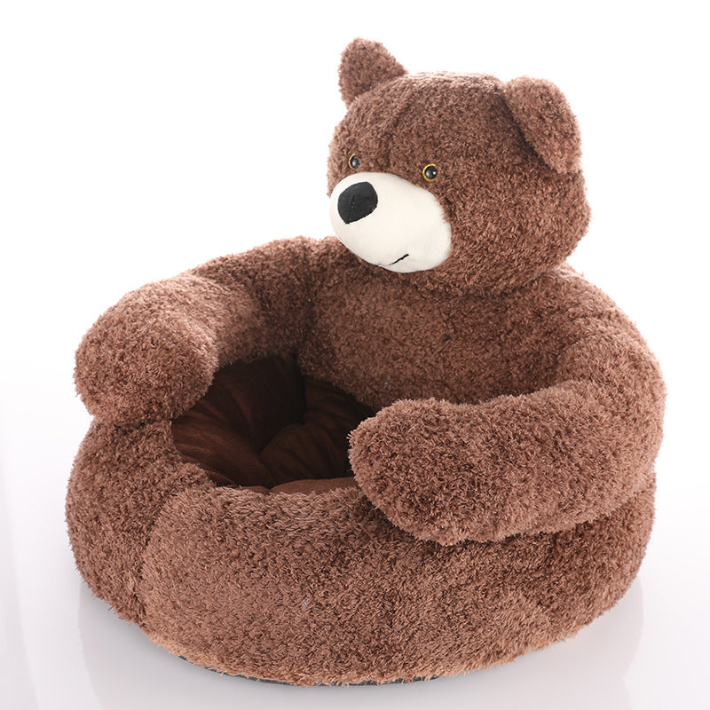 Cama de Pelúcia para Cães de Inverno em Formato de Urso