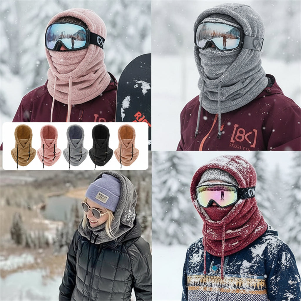 Balaclava de Fleece para Esqui, Proteção Facial de Inverno à Prova de Vento