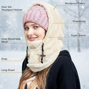 Balaclava de Fleece para Esqui, Proteção Facial de Inverno à Prova de Vento