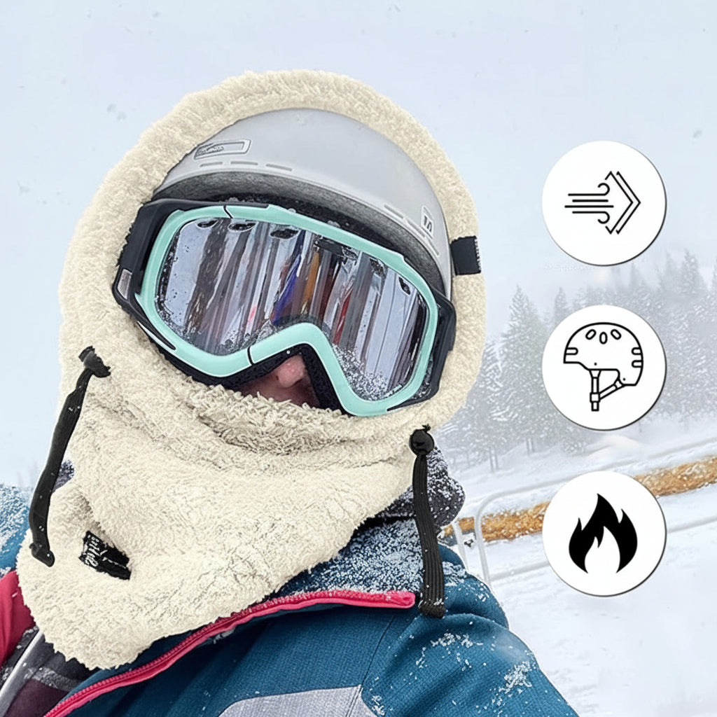 Balaclava de Fleece para Esqui, Proteção Facial de Inverno à Prova de Vento
