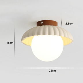 Luminária de Teto para Corredor em Ferro | Plafon Moderno de Vidro e Metal