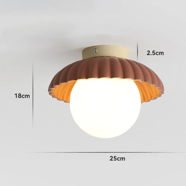 Luminária de Teto para Corredor em Ferro | Plafon Moderno de Vidro e Metal