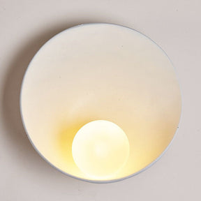 Arandela de Parede Redonda Minimalista Moderna | Luminária de Destaque em Resina e Ferro