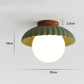 Luminária de Teto para Corredor em Ferro | Plafon Moderno de Vidro e Metal