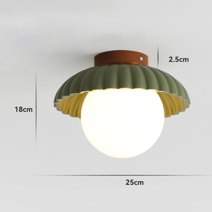 Luminária de Teto para Corredor em Ferro | Plafon Moderno de Vidro e Metal