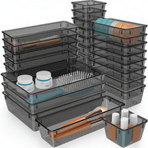 Drawer Organizer Plastic Storage Trays Set Kitchen Office Bathroom