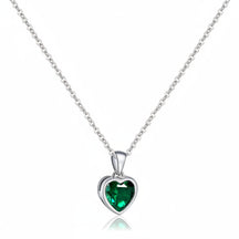 Silver Necklace Heart Pendant Sapphire Birthstone