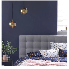 Luminária Pendente de Vidro Nórdica | Design Cilíndrico em Latão Moderno
