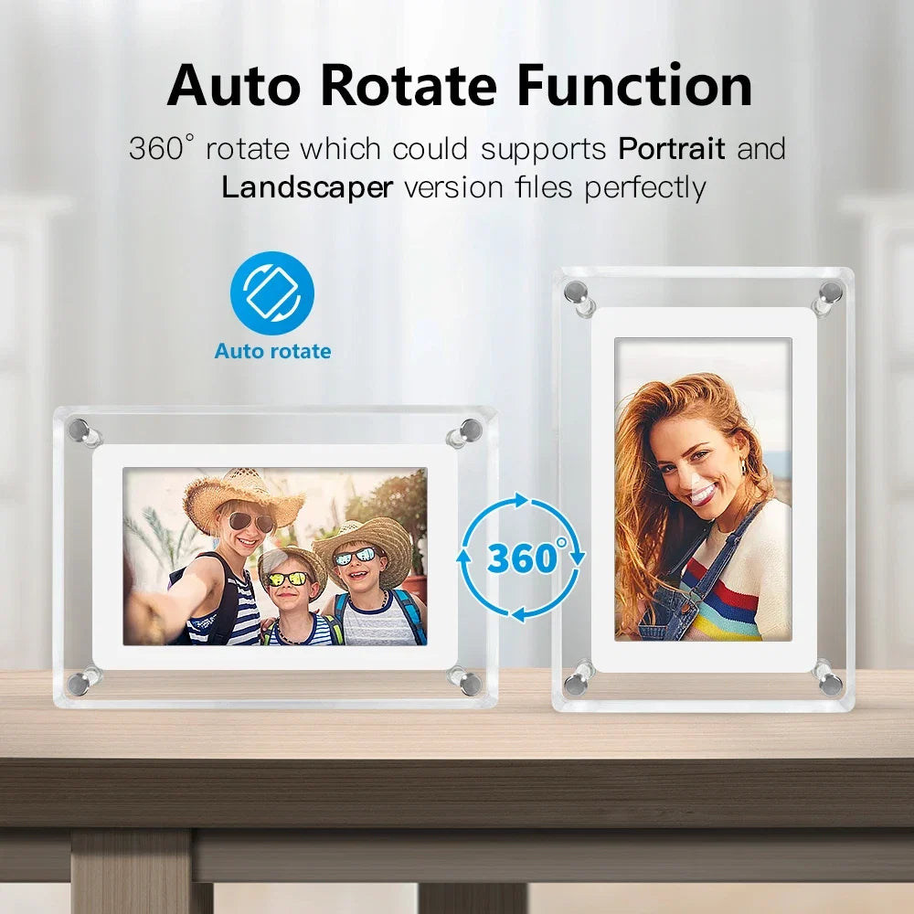 Acrylic Digital Photo Frame – Portable IPS Display – product image 7