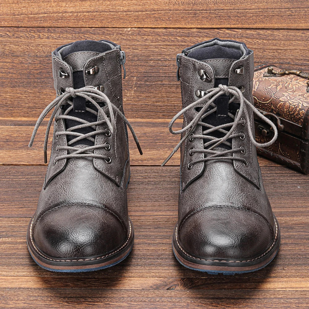 Botas Masculinas de Inverno Outdoor Duráveis e Quentes Estilo Utilitário Urbano