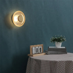 Arandela de Vidro Colorido Moderno | Luminária de Disco LED Texturizada