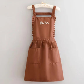 Avental Floral Impermeável – Uniforme de Trabalho Estilo Princesa