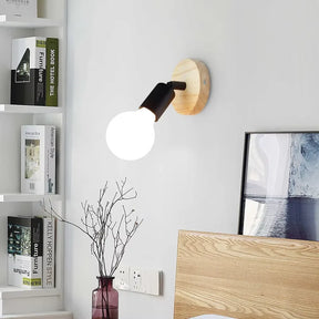 Vintage Retro Wall Lamp | Adjustable Wooden & Metal Sconce