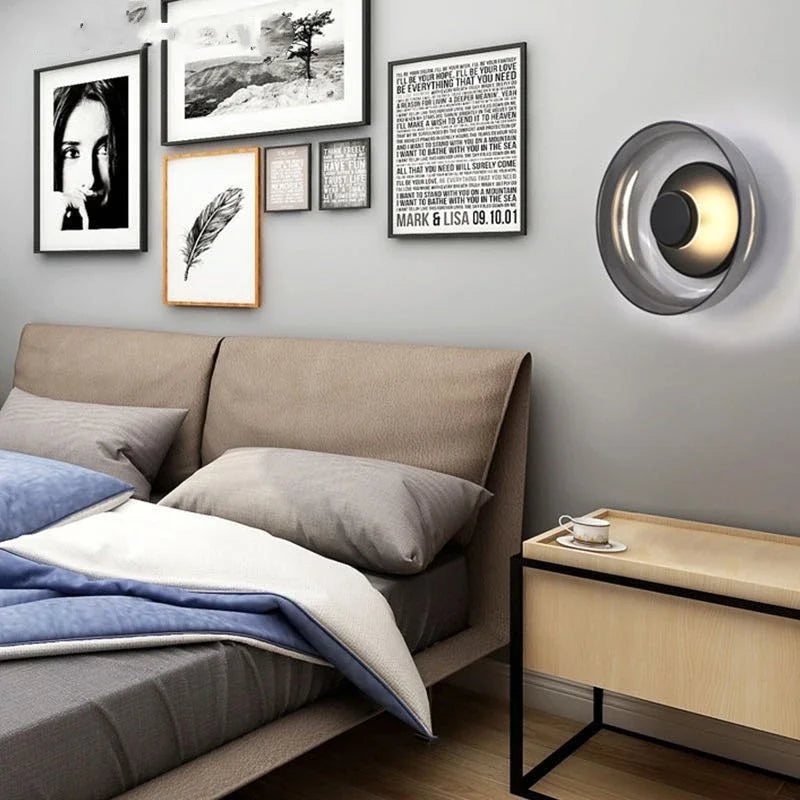 Arandela de Parede LED de Vidro Nórdico | Luminária de Parede Decorativa Redonda Moderna