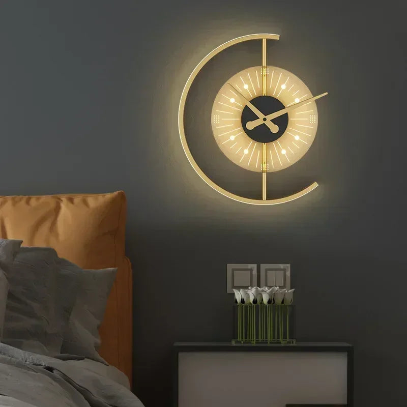 Post-Modern LED Wall Lamp Clock – Decorative Sconce