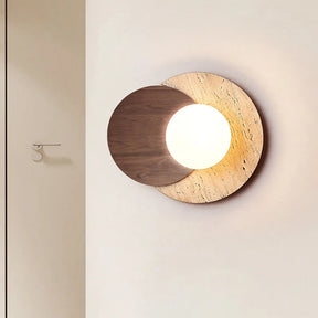 Luminária de Parede Wabi-Sabi em Pedra | Design Moderno de Textura Natural