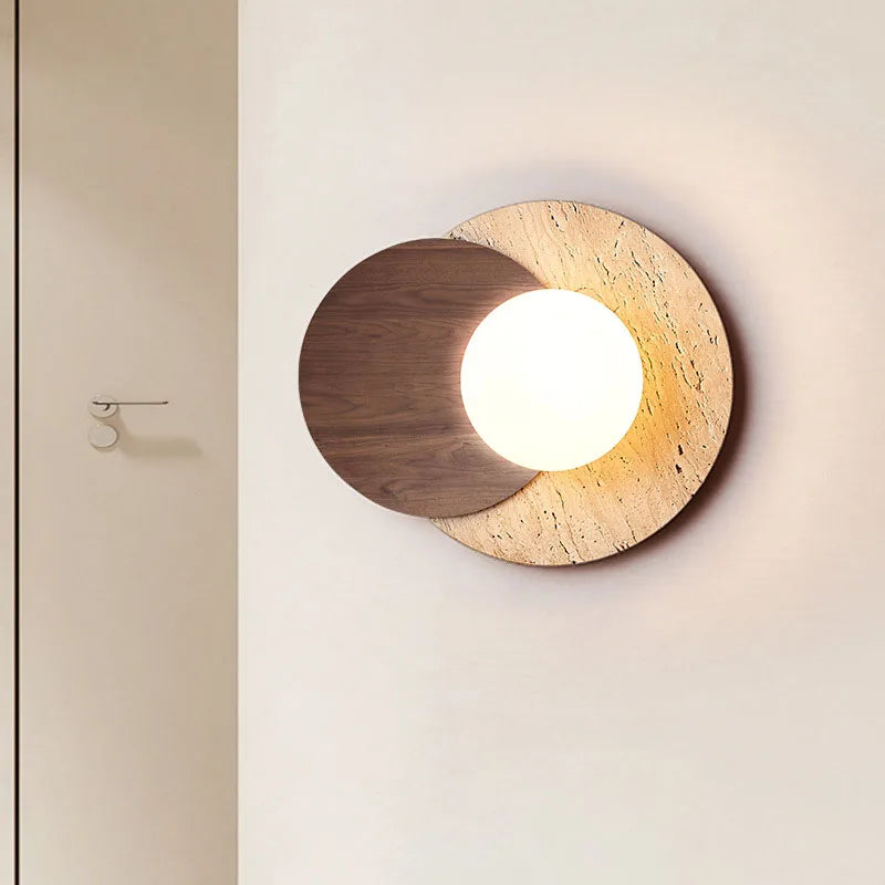 Luminária de Parede Wabi-Sabi em Pedra | Design Moderno de Textura Natural