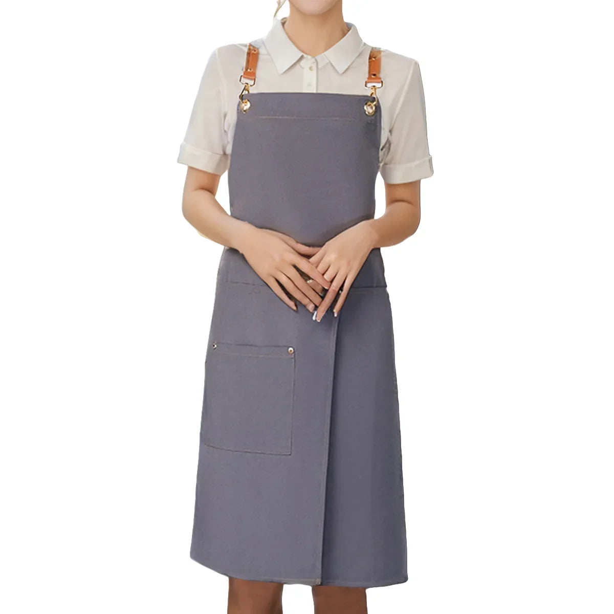 Waterproof Canvas Apron – Split-Skirt Design with Pockets