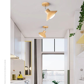 Luminária de Teto NordicWood | Design em Cone de Madeira Natural