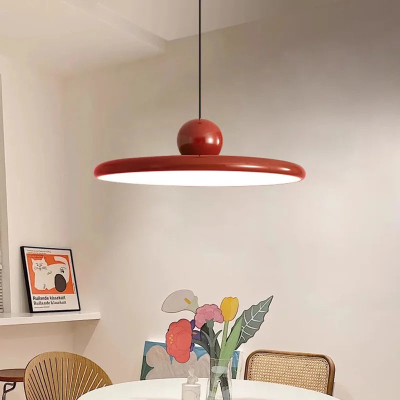 Luminária Pendente Disco Voador Nórdica | Lustre Estilo Cream LED