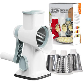 Ralador de Queijo Rotativo – 3 Lâminas Intercambiáveis e Fácil Limpeza