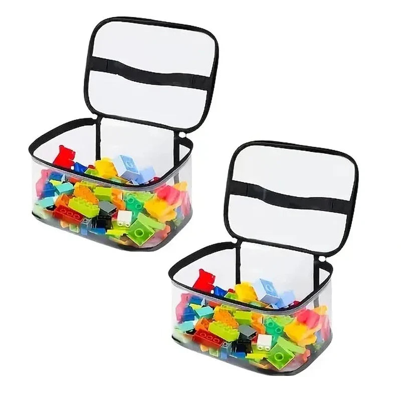 Bolsa Organizadora de Brinquedos em Tela Transparente | Organizador de Grande Capacidade para Brinquedos, Quebra-cabeças e Blocos de Montar