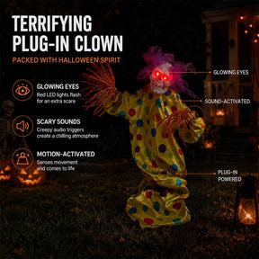 Sound-Activated Skeleton Clown Yard Stake