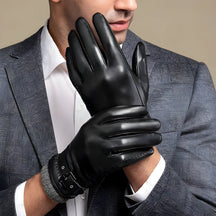 Men's Gloves Winter Touchscreen Strap Closure Driving Style