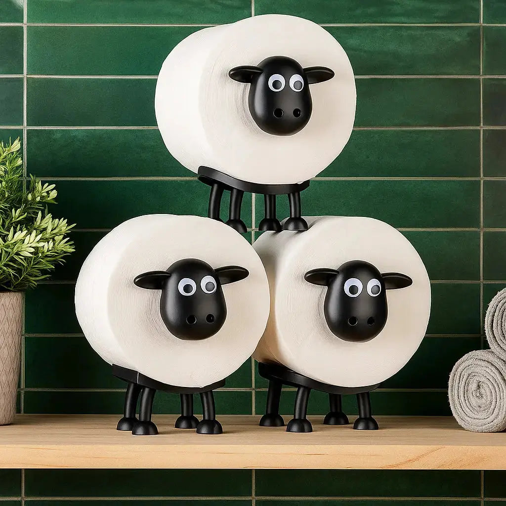 Porta-papel higiênico de ovelha – Decorativo, comporta 3 rolos e traz charme ao banheiro