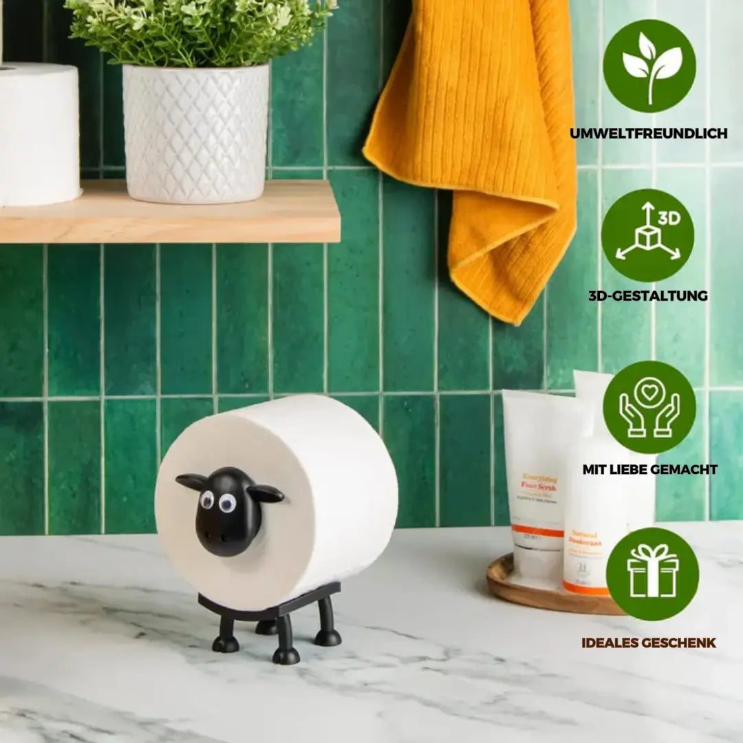 Porta-papel higiênico de ovelha – Decorativo, comporta 3 rolos e traz charme ao banheiro