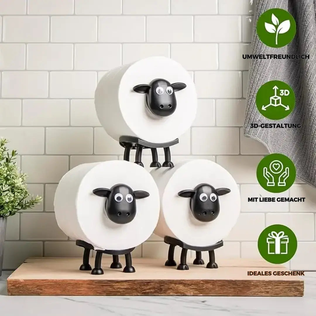 Porta-papel higiênico de ovelha – Decorativo, comporta 3 rolos e traz charme ao banheiro