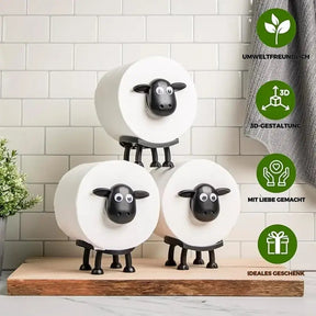 Porta-papel higiênico de ovelha – Decorativo, comporta 3 rolos e traz charme ao banheiro