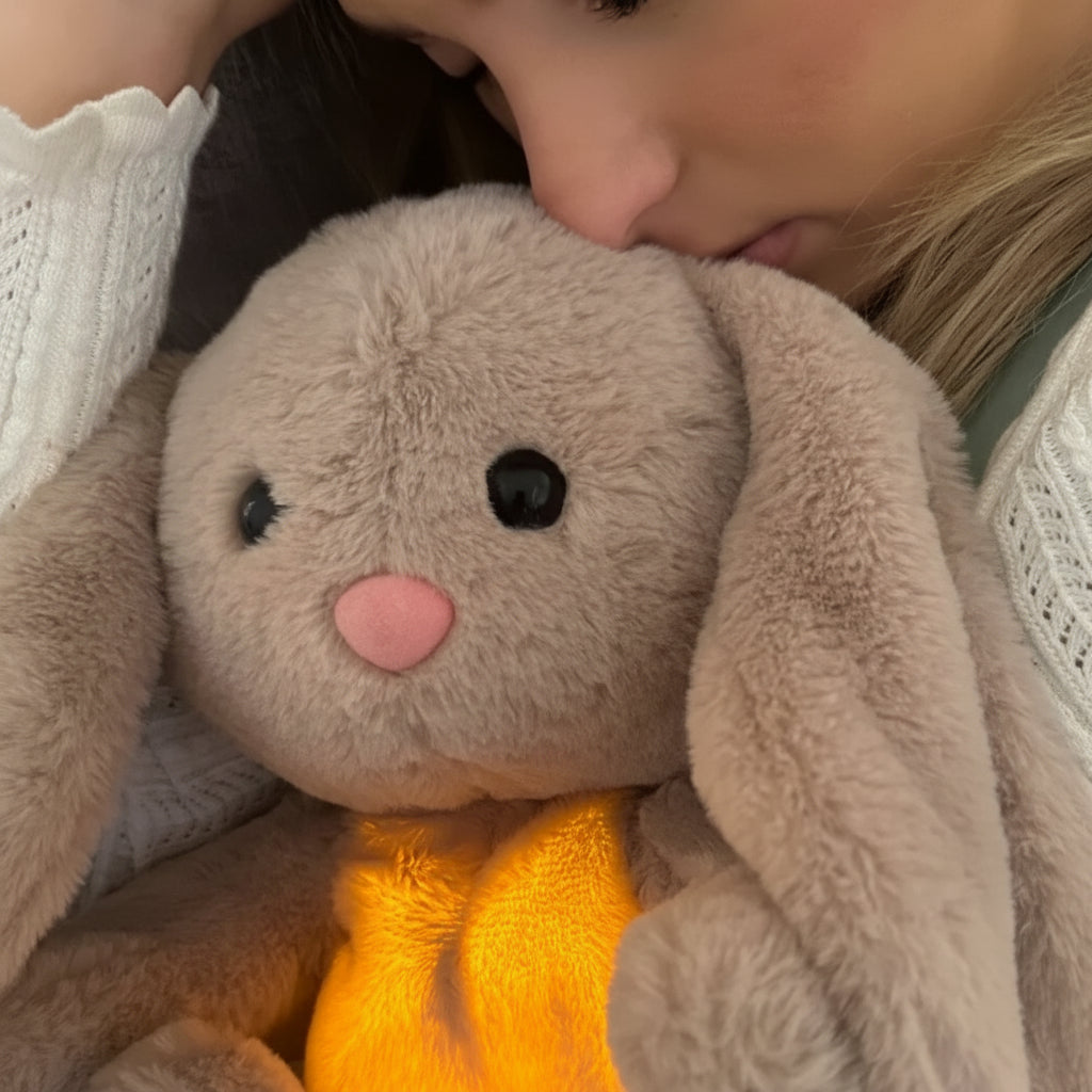 Bichinho de Pelúcia que Respira para Relaxamento Infantil e Adulto Coelho de Pelúcia