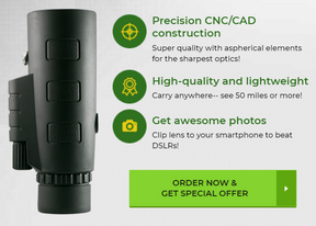 Monocular Starscope HD – Monocular de Alta Potência com Suporte para Smartphone e Tripé – Telescópio Monocular à Prova D'água